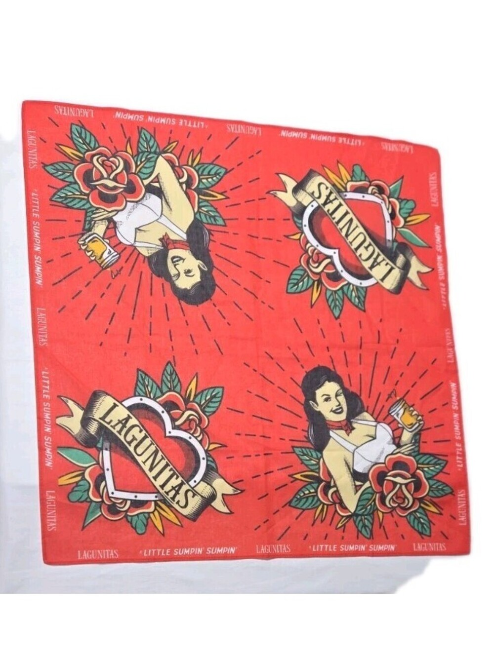 American Traditional Flash Scarf Bandana Lagunitas Ale Bombshell Tattoo Comp